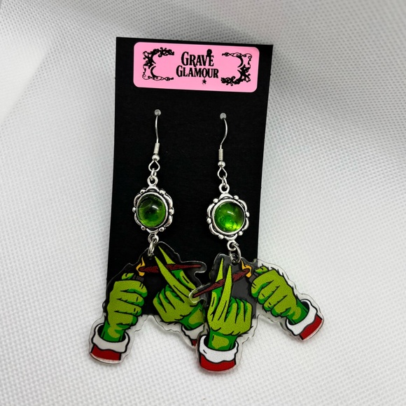 The Mean One Holiday Earrings - Picture 4 of 7